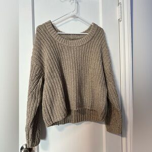 Aerie Chunky Knit Sweater - Beige